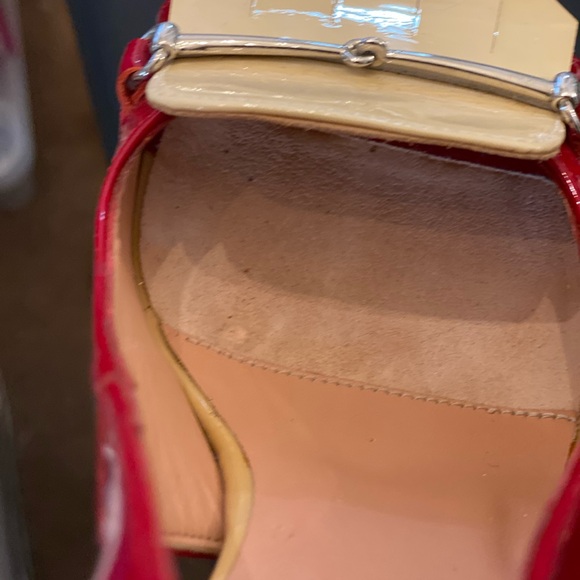 Prada Red and Beige Women's Slingback Platform Heels - Picture 8 of 8